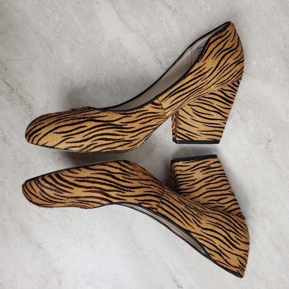 Mi Piaci Tiger Calf Hair Fur Animal Print Heels 41 - Picture 8 of 15